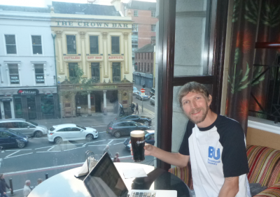 Staying in the World Famous Europa Hotel in Belfast, Northern Ireland Pint of Guinness in the Europa Hotel's Piano Bar