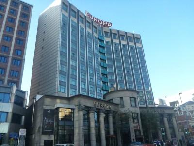 Staying in the World Famous Europa Hotel in Belfast, Northern Ireland The famous Europa Hotel, Belfast, Northern Ireland.