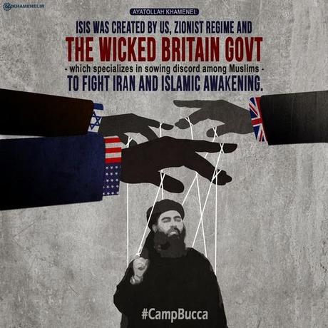 Ayatollah Khamenei tweets that ISIS was created by wicked US, Zionist, & British governments to sow discord between Muslims Ayatollah Khamenei tweets that ISIS was created by wicked US, Zionist, & British governments to sow discord between Muslims