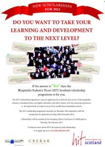 Hospitality Industry Trust Scotland Scholarships HIT Scotland hospitality industry trust