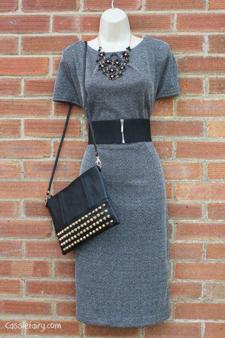 Styling one tweed dress for work, casual & party time! David Emanuel tweed dress styled 4 ways-13