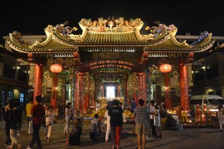 Chinatown Temples at Night Bangkok Vegetarian Festival in Chinatown Temple at Night