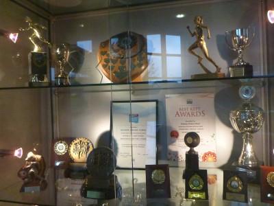 30 Year Reunion: School Tour of Kilmaine Primary School, Bangor, Northern Ireland Kilmaine Primary School trophy cabinet.