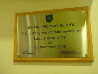 30 Year Reunion: School Tour of Kilmaine Primary School, Bangor, Northern Ireland MP Lady Sylvia Hermon opened the new Kilmaine