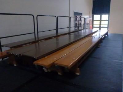 30 Year Reunion: School Tour of Kilmaine Primary School, Bangor, Northern Ireland Benches in the assembly hall.