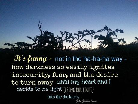 Stepping into the darkness with quote