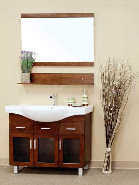 Masaya Walnut Vanity with Glass Doors Masaya Walnut Vanity with Glass Doors