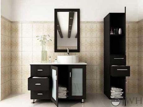 Lune Vessel Sink Vanity with Glass Doors Lune Vessel Sink Vanity with Glass Doors