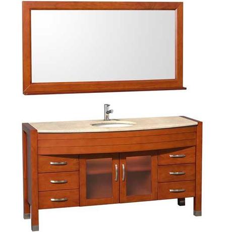 Daytona Cherry Vanity with Ivory Top Daytona Cherry Vanity with Ivory Top