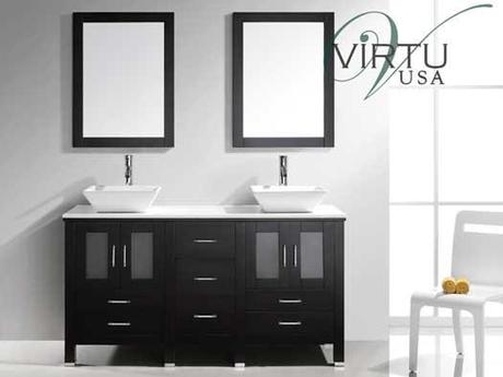Bradford Double Sink Vanity from Virtu USA Bradford Double Sink Vanity from Virtu USA