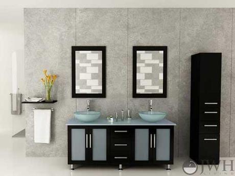 Modern Vanity with Glass Doors Modern Vanity with Glass Doors