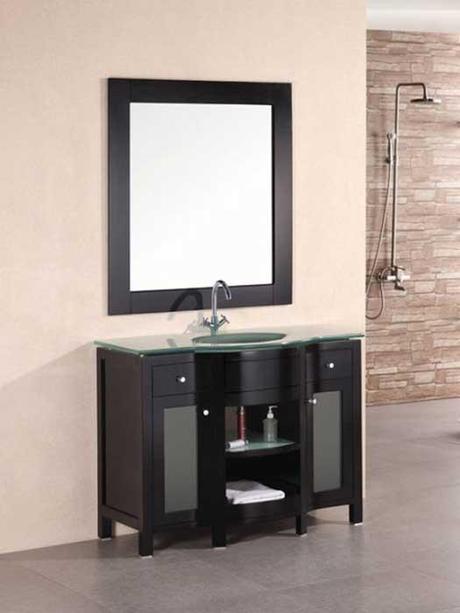 Rome Single Bath Vanity with Glass Door Panels Rome Single Bath Vanity with Glass Door Panels