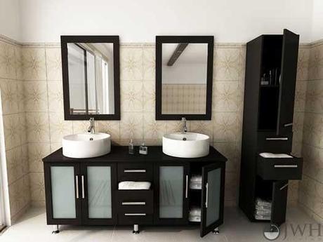 Espresso Double Vanity with Glass Doors Espresso Double Vanity with Glass Doors