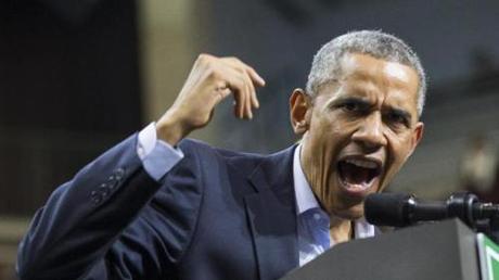 The demon is coming out of Obama again evil angry Obama