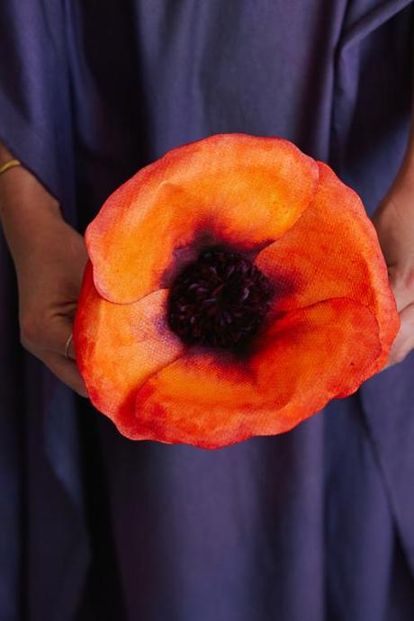 Georgia O'Keefe costume recipe Paper poppy tutorial