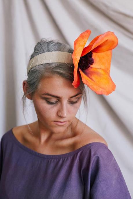 Georgia O'Keefe costume recipe Poppy paper flower tutorial for Georgia O'Keefe