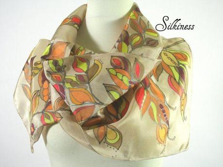 silkiness autumn, silk scarf, silk scarves, handpainted, hand made accessries, etsy handmade, gifts for christmas, gifts for mothers day, gifts for him, gifts for her, giveaway,#giveaway, sweepstakes