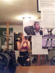 Canadian strippers, Carole Pope, Dusty Springfield and Lesbians in the Forest Anna in the dressing room at The Flamingo Motor Inn on August 3 2014 Ian Breslin generously allowed me to dance to his music in order to raise money for children of dancers orphaned by cancer