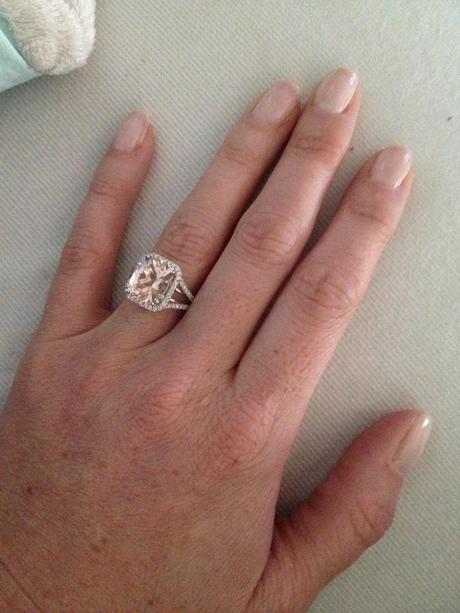 Gorgeous Morganite halo engagement ring