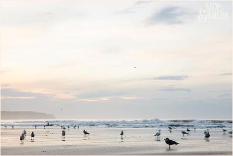 Whitby Love Shoot | Cass & Josh Photography Engagement Shoot in Whitby | Girl wearing Red Flower crown | Alterntive Couple whereing Vintage clothing | Seagulls on beach