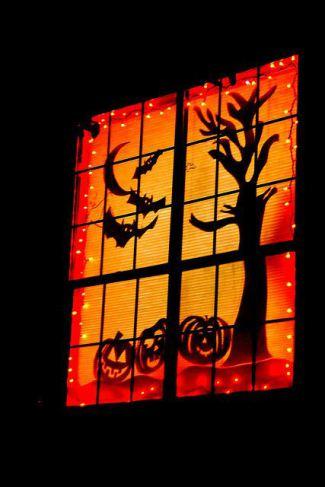 halloween windows Thrifty fairy lights for Christmas AND Halloween!
