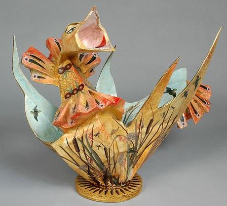Paper Maché Decoupaged Hen Paper Maché Decoupaged Hen