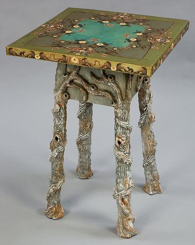 Paper Maché Faux Bois End Table Paper Maché Faux Bois End Table
