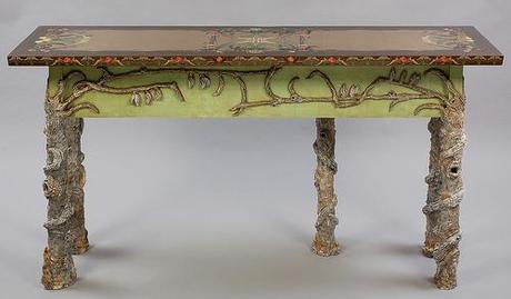 Paper Maché Faux Bois Console Paper Maché Faux Bois Console
