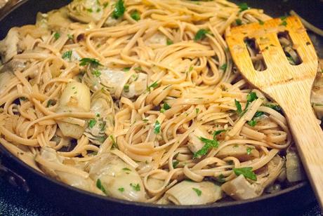 Salmon Fillets with Lemony Artichokes and Pasta Salmon Fillets with Lemony Artichokes and Pasta