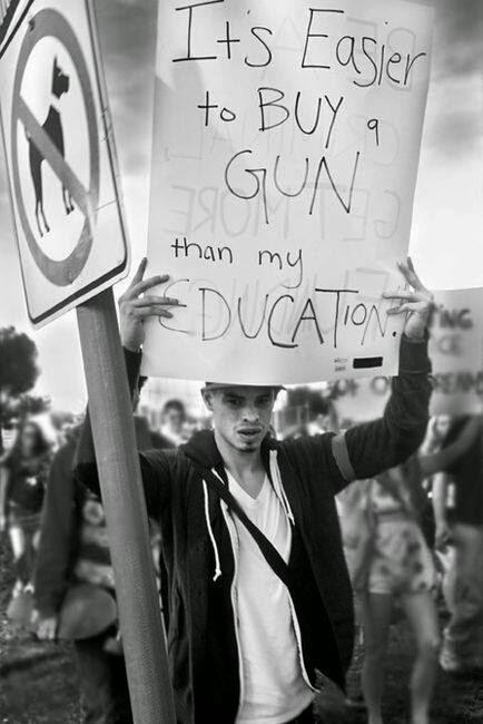 Education is more important than weapons.