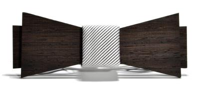 double wooden bow tie