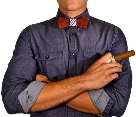 cigar denim bow tie
