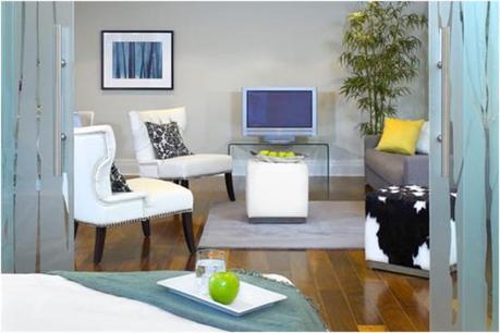 Loud living room decor grey living room with yellow