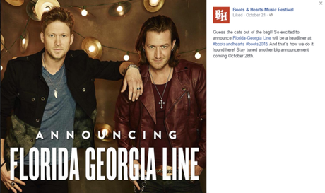 Boots and Hearts 2015 Florida Georgia Line Announcement