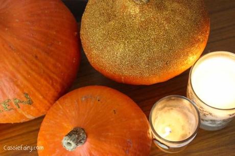 DIY glitter pumpkins for halloween - step by step tutorial-9