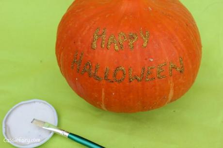 happy halloween DIY glitter pumpkins step by step tutorial-12