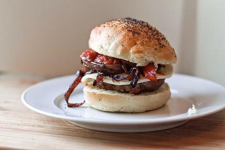 Sausage and Peppers Burgers