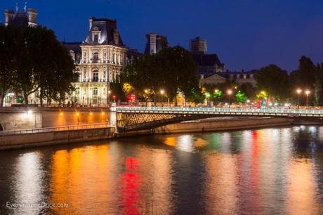 Paris Overlooking the Seine at Night