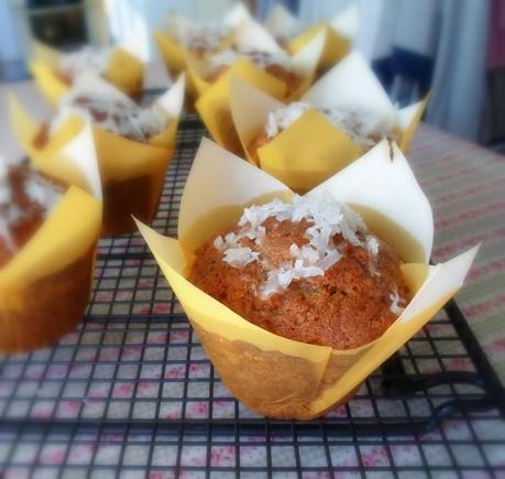 Coconut and Lime Glazed Banana Muffins, a taste of the Tropics!