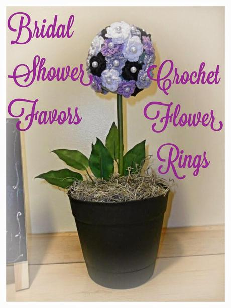 Crochet Bridal Shower Favors:  Crochet Flower Rings Bouquet
