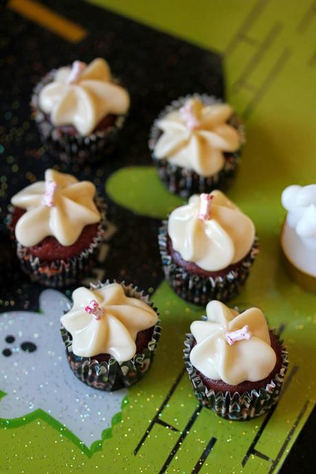 Bloody Cupcakes AKA Red Velvet Cupcakes with Beet Puree and Cream Cheese Frosting