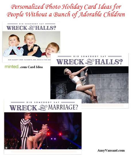 Personalized Photo Holiday Card Ideas for People Without a Bunch of Adorable Children miley
