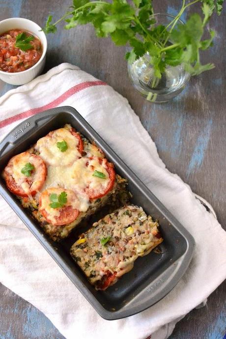 Vegetarian Meatloaf (with Rice & Lentils) with Checca Suace