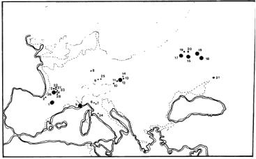 Venus figurines, Indonesian art and the interconnectedness of the Stone Age A map of where Venus figurines made between 25 - 23 kya are found. Yes, this doesn't include the entire time period, but it's the best map I could find.
