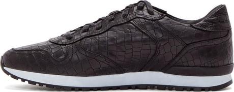 Dark Exclusive:  ETQ Amsterdam SSENSE Exclusive Black Croc-Embossed Leather Sneakers