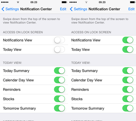 iPhone Notification Center