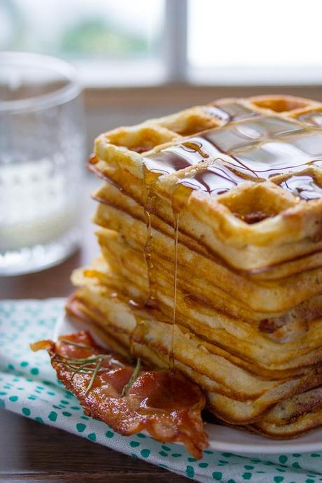 ULTRA CRISPY OVERNIGHT BACON AND ROSEMARY YEASTED WAFFLES Ultra Crispy Overnight Bacon and Rosemary Yeasted Waffles