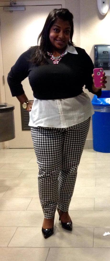 plus size houndstooth pants