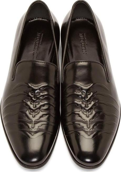 Twas The Nightmare Before The Holidays:  Alexander McQueen Black Rib Cage Loafers