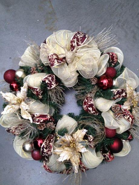 14 Designer Christmas Wreaths Sinamay Wreath